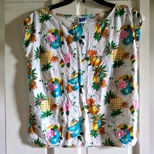 Vintage 80s Bimini Bay Hawaiian print shirt, size L